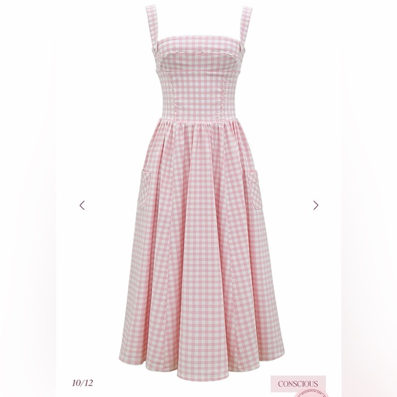 House of CB Vivien Gingham Midi Sundress - Size M - Picture 5 of 10